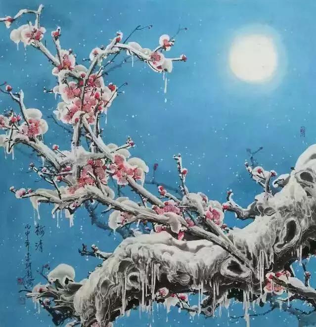 这冰雪梅花画,梅花诗,宜品宜藏