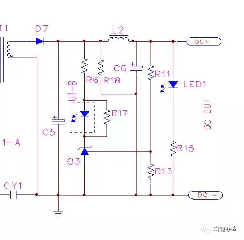 R13的取值,R13的值不是任意取的,要考虑两个因素:1)431参考输入端的电流,一般此电流为2uA左右,为了避免此端电流影响分压比和避免噪音的影响,一般取流过电阻R13的电流为参考段电流的100倍以上,所以此电阻要小于2.5V/200uA=12.5K. 2)待机功耗的要求,如有此要求,在满足12.