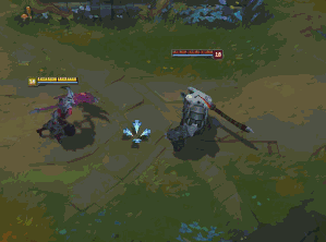 暗影收割者kayn:向前冲刺并在终点处向四周挥砍,冲刺过程和挥镰过程都