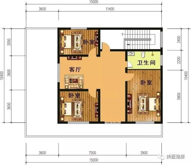 农村自建房两房一厅设计图展示