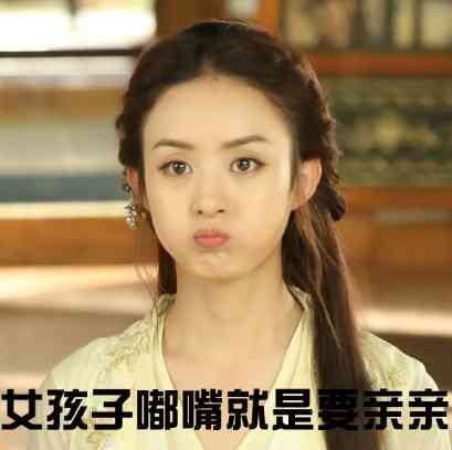 赵丽颖微信qq搞笑卖萌哒带字表情包:女孩子嘟嘴就是要