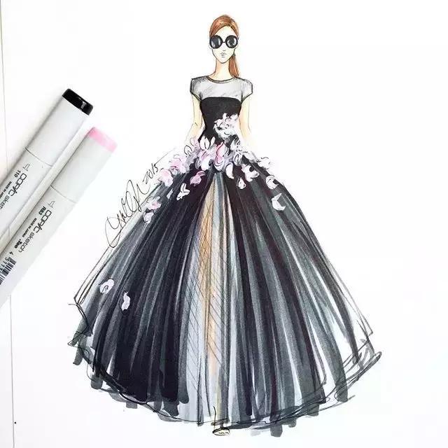服装设计|马克笔偏偏恋上服装设计图, 美哭了