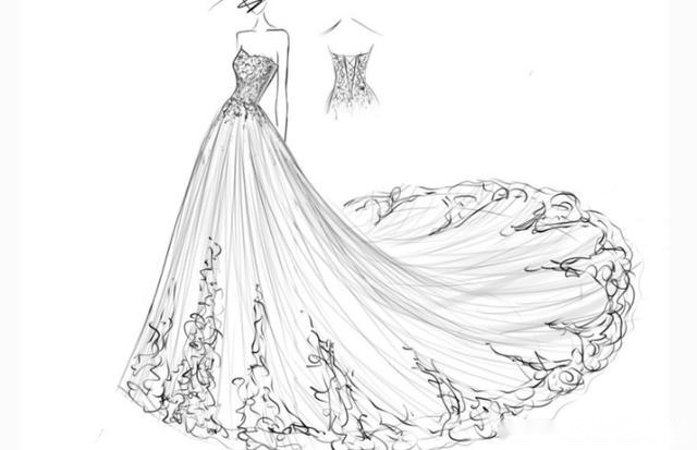 婚纱设计图基本画法_服装设计图基本画法